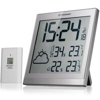 BRESSER ClimaTemp JC LCD Weather-Clock strieborný