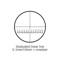 Motic Mikrometerstrichplatte Strichplatte Skala (14mm in 140 Teilen) und Fadenkreuz, (Ø25mm)