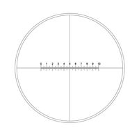 Motic Mikrometerstrichplatte Strichplatte mit Skala (10mm in 100 Teilen) und Fadenkreuz (Ø19mm)