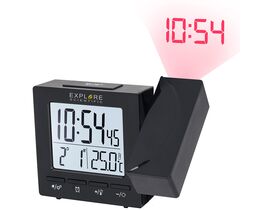 Explore Scientific RC Digital Projection Clock with Indoor Temperature, black