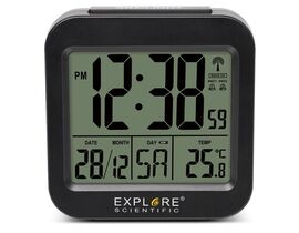 Explore Scientific RC Alarm Clock, black