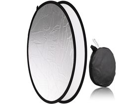 Skladací reflektor BRESSER BR-TR8 2-v-1 strieborný/biely 80 cm okrúhly