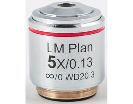 Motic Objektiv LM PL, CCIS, LM, plan, achro, 5x/0.13, w.d. 20.3mm (AE2000 MET)