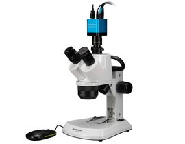 Stereomikroskop BRESSER Analyth STR Trino 10–40× + MikroCam MINI Full HD HDMI