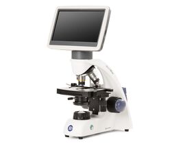 Euromex MB.1051-LCD MicroBlue Mikroskop s pevnou 7" LED obrazovkou, achromatickými objektívmi 4/10/S40x DIN 35 mm, krížovým stolíkom a 1W Dual color LED osvetlením