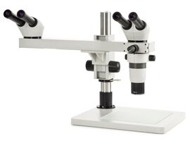 Euromex DZ.1604 DZ Binokulárny stereomikroskop so zoomom 1:6,3, dvoma pevnými hlavicami 20°, objektívom 1x, zväčšením 8x až 50x a veľkým statívom bez osvetlenia