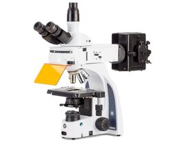 Euromex IS.3153-PLFi/6 iScope Trinokulárny fluorescenčný mikroskop s nekonečnými plán PLi Fluarex IOS objektívmi, 100W HBO ortuťovým osvetlením s 6 pozíciami filtrov (IVDR) a 3W NeoLED Köhlerovým jasným poľom