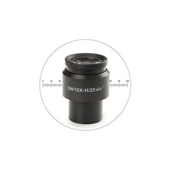 Euromex merací okulár 10x/25 mm SWF, mikrometrický okulár s krížom, Ø 30 mm, DX.6010-M (Delphi-X)