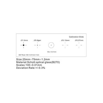 ToupTek Objektmikrometer, Raster (X&amp;Y) 1mm/100 Div.x0.01mm
