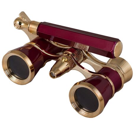 Divadelné kukátko Levenhuk Broadway 325N (lorňon s LED svietidlom), Red, Farba: Red