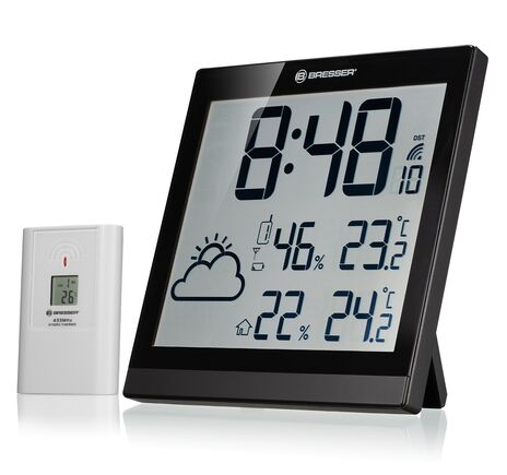 LCD nástenné hodiny BRESSER ClimaTemp JC – s počasím