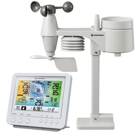 WLAN farebná meteostanica BRESSER s 5-v-1 profi senzorom – biela