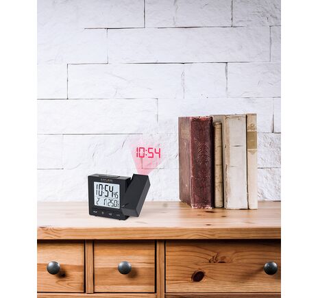Explore Scientific RC Digital Projection Clock with Indoor Temperature, black, image-4
