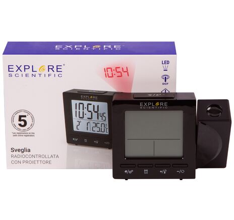 Explore Scientific RC Digital Projection Clock with Indoor Temperature, black, image-13