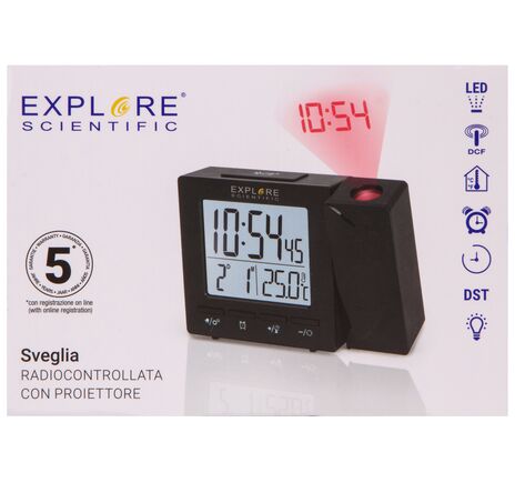 Explore Scientific RC Digital Projection Clock with Indoor Temperature, black, image-15