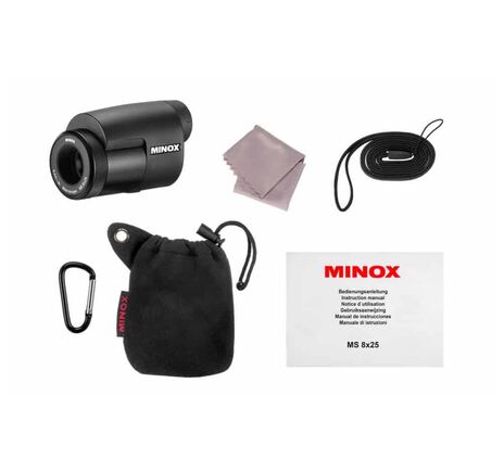 Ďalekohľad MINOX MS 8x25 mono makroskop čierno-strieborný, image-2