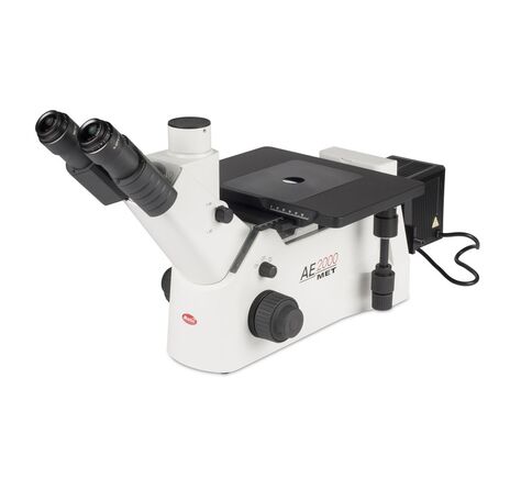 Motic Inverzný mikroskop AE2000 MET, trinokulárny, 50×–500×, LM, tmavé pole, 100W