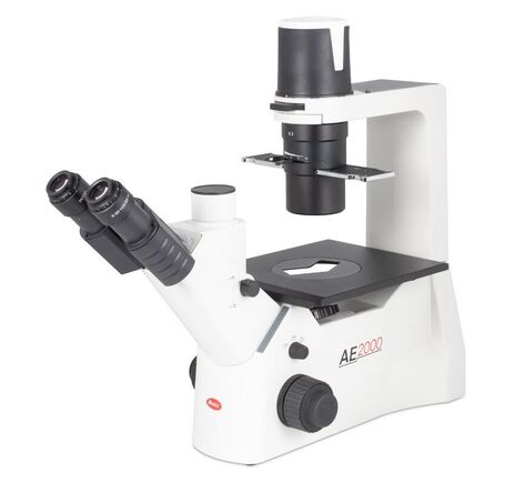 Motic Inverzný mikroskop AE2000, trinokulárny, infinity, 40×–200×, fázový kontrast, halogén 30W