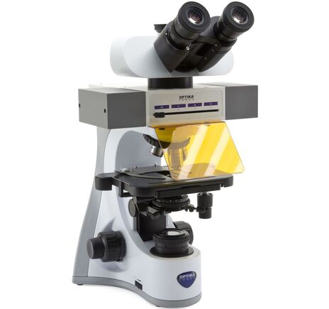 Optika Mikroskop B-510LD4, LED fluorescenčný, trinokulárny, 1000×, Plan IOS, 4 voľné pozície filtrov