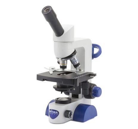 Optika Mikroskop B-63, monokulárny, 40×–600×, LED, akumulátor, krížový stolík