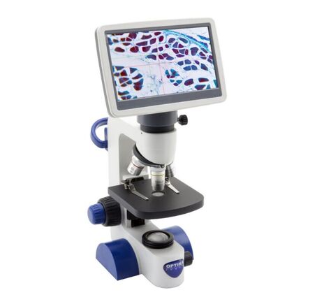 Optika Mikroskop B-61V, displej 7", DIN, achromatický, 40×–400×, LED 1W