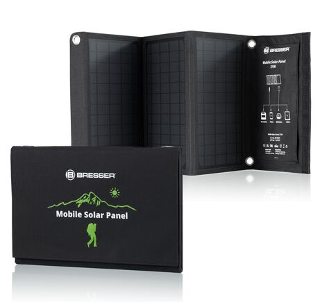 Prenosná solárna nabíjačka BRESSER 21 W – USB a DC