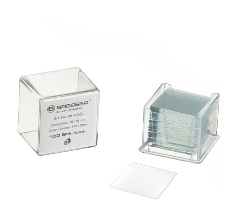 Krycie sklíčka BRESSER 22 × 22 mm – 100 ks