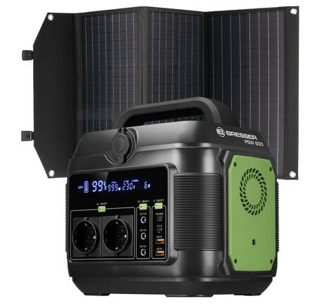 Sada BRESSER Mobile Power Station 600 W + solárna nabíjačka 90 W
