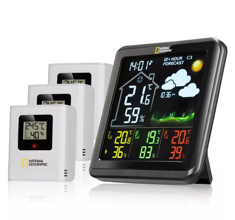 NATIONAL GEOGRAPHIC VA Farebná meteorologická stanica s LCD displejom vrátane 3 senzorov
