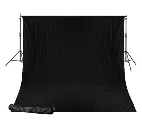 BRESSER BR-D24 Background System + Background Cloth 2,5 x 3m Black