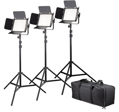 LED plošné svetlá BRESSER BR-600MB Triple Kit