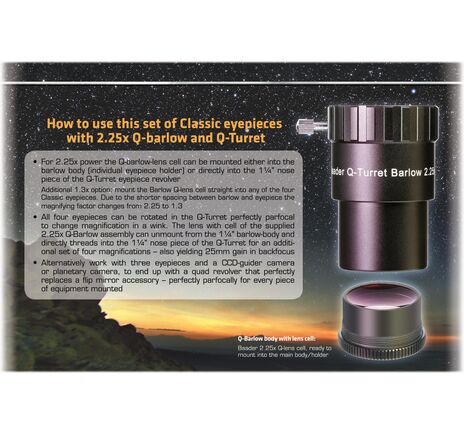 Baader Q-Turret Okularsatz (Okularrevolver, 3x Classic Ortho, 1x Classic Plössl, 1x Q-Barlow 2.25x), image-7