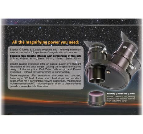 Baader Q-Turret Okularsatz (Okularrevolver, 3x Classic Ortho, 1x Classic Plössl, 1x Q-Barlow 2.25x), image-8