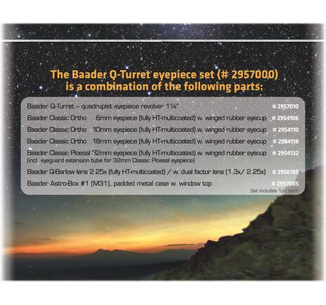 Baader Q-Turret Okularsatz (Okularrevolver, 3x Classic Ortho, 1x Classic Plössl, 1x Q-Barlow 2.25x), image-9