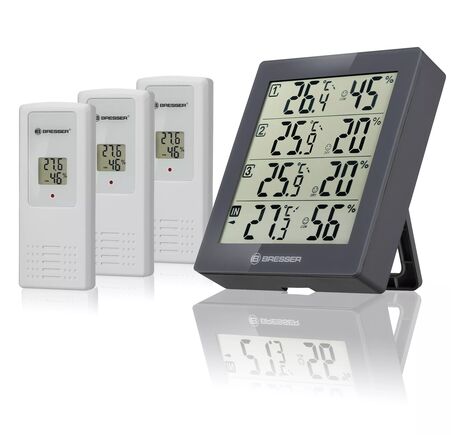 BRESSER Thermo-Hygrometer Quadro with 4 Independent Measuring Details