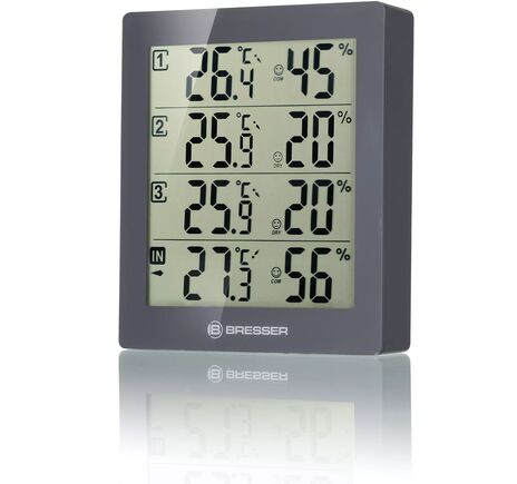 BRESSER Thermo-Hygrometer Quadro with 4 Independent Measuring Details, image-6