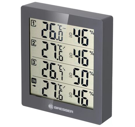 BRESSER Thermo-Hygrometer Quadro with 4 Independent Measuring Details, image-2