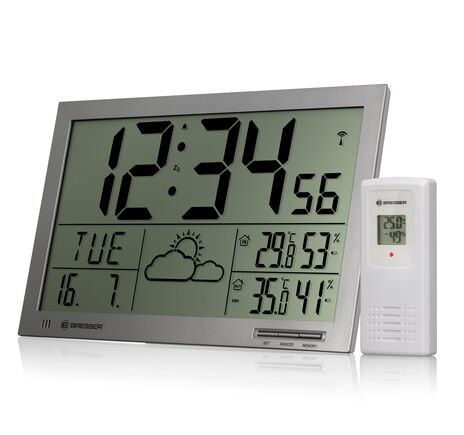Nástenné hodiny BRESSER MyTime Jumbo LCD – s počasím