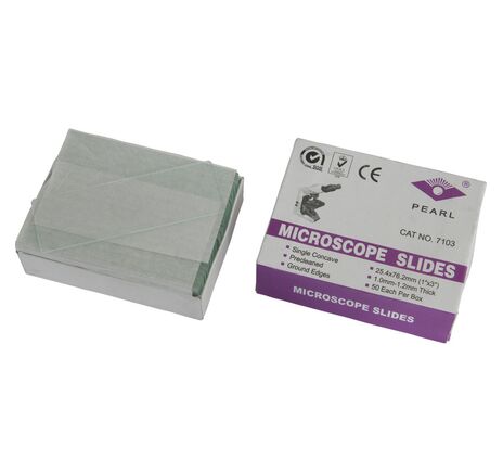 Omegon Objektträger mit Vertiefung, 50 Stück