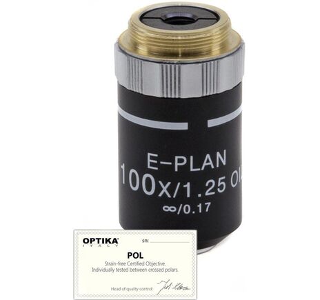 Objektív optiky M-148P, 100x/1,25 (OIL/WATER), nekonečno, plán, POL, ( B-383POL)