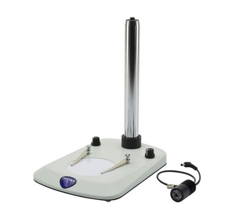 Optika Stĺpový statív SZ-ST2, 210×270 mm, stĺp Ø32×275 mm, dopadajúce a prechádzajúce svetlo, 12 LED