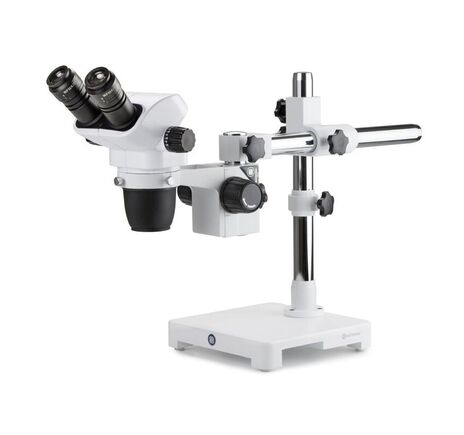 Euromex Zoom-stereomikroskop NexiusZoom EVO NZ.1702-U, 6.5–55x, prevesený jedno-ramenný stojan, bez osvetlenia, binokulárny