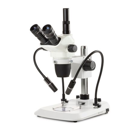 Euromex Zoom-stereomikroskop NexiusZoom NZ.1903-PG, trinokulárny, 6.7–45x, stĺpový stojan, dvojité husie krky
