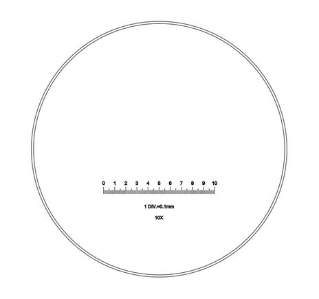 Motic Mikrometerstrichplatte Strichplatte, 100/10mm, Ø 23 mm (SMZ-140)