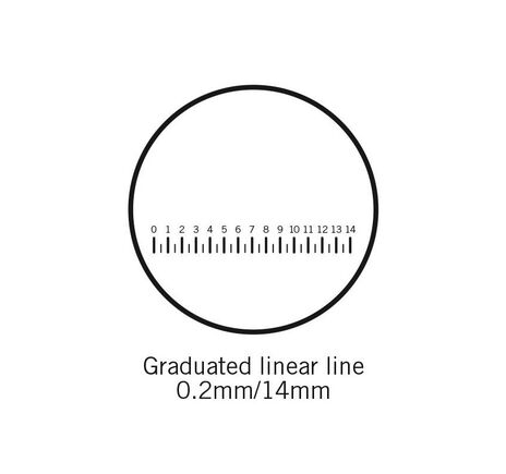 Motic Mikrometerstrichplatte Strichplatte Skala (14mm in 70 Teilen), (Ø25mm)