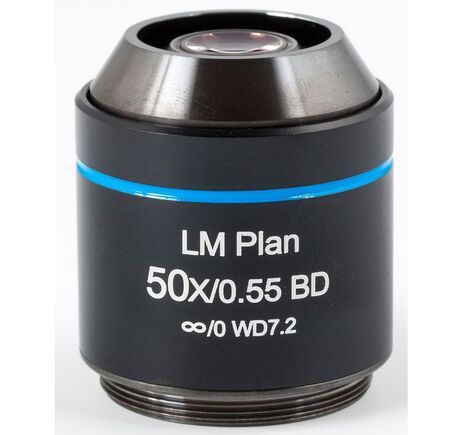 Motic Objektiv LM BD PL, CCIS, LM, plan, achro, BD, 50x/0.55, w.d.7.2mm (AE2000 MET)