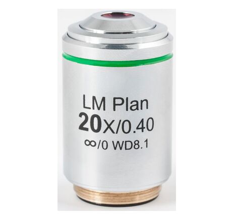 Motic Objektiv LM PL, CCIS, LM, plan, achro, 20x/0.4, w.d 8.1mm (AE2000 MET)