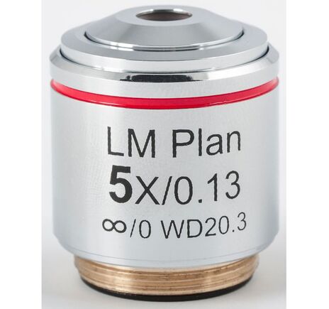 Motic Objektiv LM PL, CCIS, LM, plan, achro, 5x/0.13, w.d. 20.3mm (AE2000 MET)
