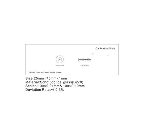 ToupTek Objektmikrometer, Linien (X) 1mm/100 Div.x0.01mm, 10mm/100 Div.x0.10mm