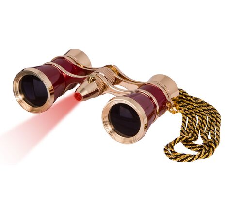 Divadelné kukátko Levenhuk Broadway 325F (s LED svietidlom a retiazkou), Red, Farba: Red, image-13